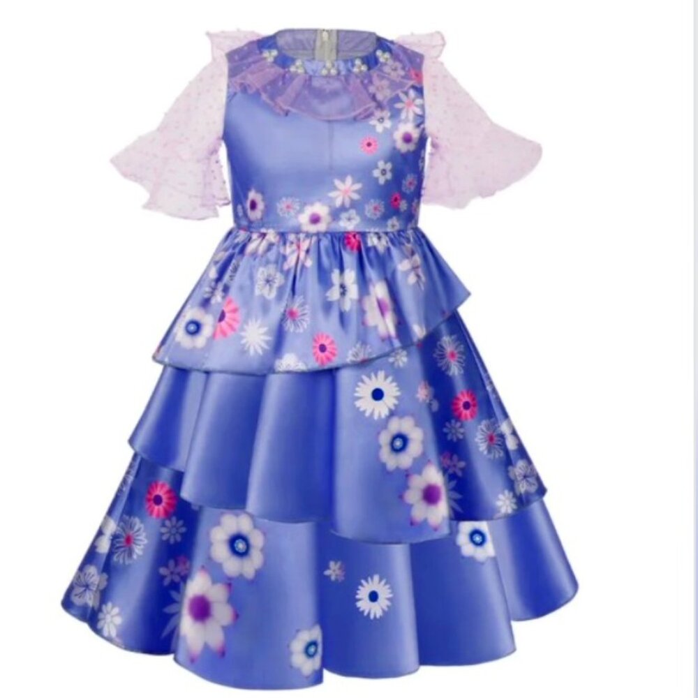 Girls Encanto Isabella Costume Kids Child Disney Cosplay Princess